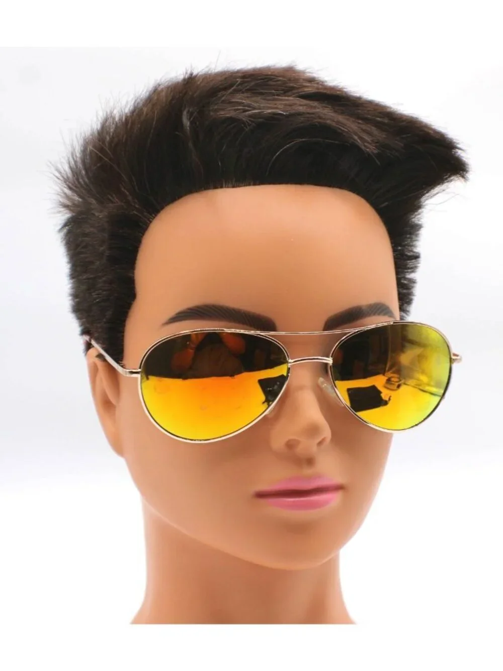 Aviator Sunglasses Gold Frame Mirrored Lenses UV400 Protection Black Pouch NEW
